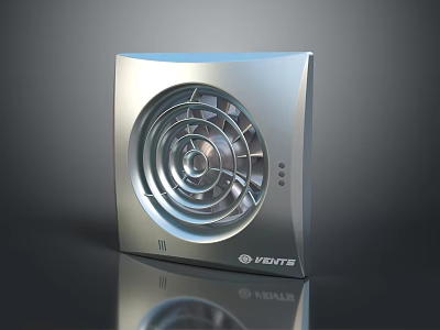 VENTIS Computer Cooling Fan With Square Silver Design And Circular Fan Grille 3d model