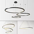 Modern Circular Pendant Lights With Multiple Rings For Interior Ceiling Illumination 3d model