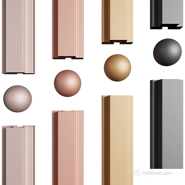 Modern Road Facilities Components In Various Colors And Geometric Shapes 3d model