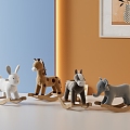 Children's cartoon animal rocking chair fun children's toy doll 3d model