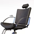 Black Barber Chair With Ergonomic Design Adjustable Backrest And Chrome Frame 3d model