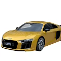 Sleek Yellow Audi Sports Car With Two Door Design And Sporty Alloy Wheels