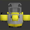 Yellow And Blue Robot Character With Mechanical Design And Toy Model Features