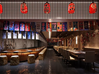 Japanese Restaurant Japanese Sushi Restaurant Korean Barbecue Restaurant 3d model