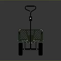 Green Mesh Construction Cart With Handle And Wheels For Building Site Material Transport