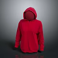 Stylish Red Hooded Long Sleeve Zippered Sweatshirt Comfortable Casual Fashion Wear