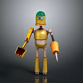 Robot Assistant Small Robot Butler Robot Butler Figure Game Figure 3d model