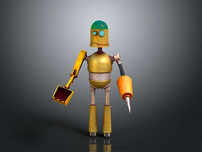 Robot Assistant Small Robot Butler Robot Butler Figure Game Figure 3d model