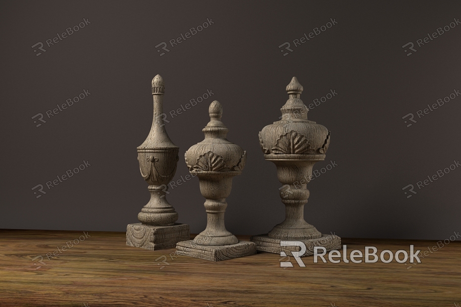 American-style wooden vase model