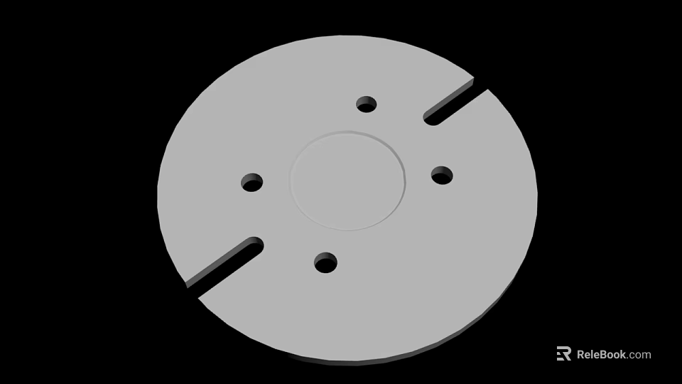 Circular Mechanical Component With Central Hole And Peripheral Slots Structure 3d model 