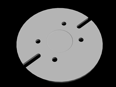 Circular Mechanical Component With Central Hole And Peripheral Slots Structure 3d model