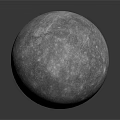 Moon Sphere With Detailed Surface Craters On Gray Background Reflective Base 3d model