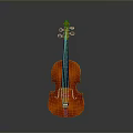 Reddish Wooden Violin With Black Strings A Stylish Household Musical Item