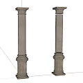 Classical Stone Columns With Fluted Shafts Ornate Capital And Base Design 3d model