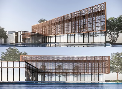 Modern Sales Office Building Simple Sales Office Club Commercial 3d model
