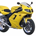 Yellow Sporty Motorcycle With Sleek Design Black Seat And Shiny Wheels