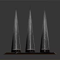 Modern Spire Like Architectural Structures Arranged On Square Base With Contemporary Design Elements 3d model
