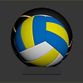Professional Sports Equipment Display With Soccer Basketball Volleyball Balls On Black Stands