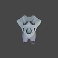 Cute White Purple Triceratops 3D Model Game Animated Character Design