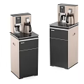 Two BRITA Black And Gold Standing Daily Electrical Appliances With Coffee Maker And Storage Cabinet