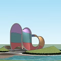 modern pavilion profiled pavilion 3d model
