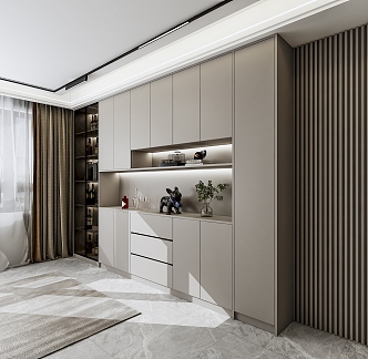 Modern Wine Cabinet Food Cabinet Integrated Side Cabinet Wall Wine Cabinet Storage Cabinet Wine Cabinet 3d model