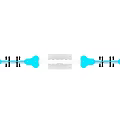 Colorful Seesaw With Blue Cartoon Characters And Spring Base For Kids Playground