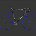 Modern Road Bicycle With Blue Wheels Black Frame And Green Water Bottle Cage