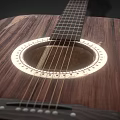 Handmade Wooden Acoustic Guitar Musical Instrument With Artistic Supplies Details