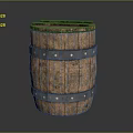 Vintage Wooden Barrel With Natural Wood Grain And Metal Hoop Details For Daily Use