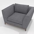 Comfortable Modern Gray Armchair With Soft Cushion And Sturdy Wooden Legs