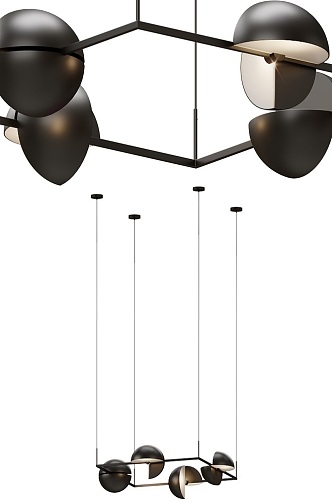 Quartette enclosing chandelier 18w 3d model