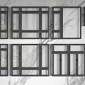 Modern Casement Windows Collection with Sleek Black Frames Multiple Sizes and Contemporary Design 3d model