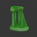 Ancient Architectural Scene Component Model With Classical Columns And Brick Wall Structure 3d model