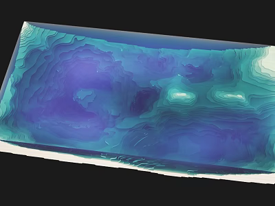Transparent Decorative Tray With Blue Purple Gradient And Wavy Texture Pattern 3d model
