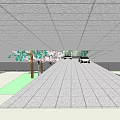 Parking Lot Layout Design With Surrounding Trees And Pedestrian Walkways