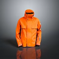 Bright Orange Hooded Jacket With Front Pockets For Casual Outdoor Use 3d model