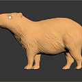 Shiny Golden Capybara Game Movie Character Statue With Metallic Texture And Dark Background Reflection