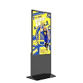 Floor Standing Vertical Advertising Display With Basketball Player Image For Sports Promotion