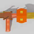 Children's Playground Equipment With House Shaped Roof Sun Flower Decorations And Orange Yellow Slides