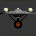 Spacecraft Model With Disc Shaped Hull Twin Engines NCC 1701 For Cosmic Exploration