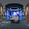 Professional Studio Interior With Multiple Cameras Lighting And Digital Backdrop Screen 3d model