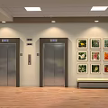 Hospital Lobby Interior With Visitor Information Desk Clock Display Rack And Seats