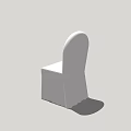 Modern White Single Chair With Curved Backrest Square Seat Minimalist Design