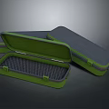 Green And Gray Portable Zippered Storage Boxes With Mesh Interior For Daily Essentials 3d model