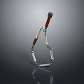 The Flail Weapon with Chain Metal Parts Wooden Handle Metallic Shine and Reflection