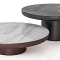 Modern Coffee Table With Marble Top Black Brown Base Round Square Design 3d model