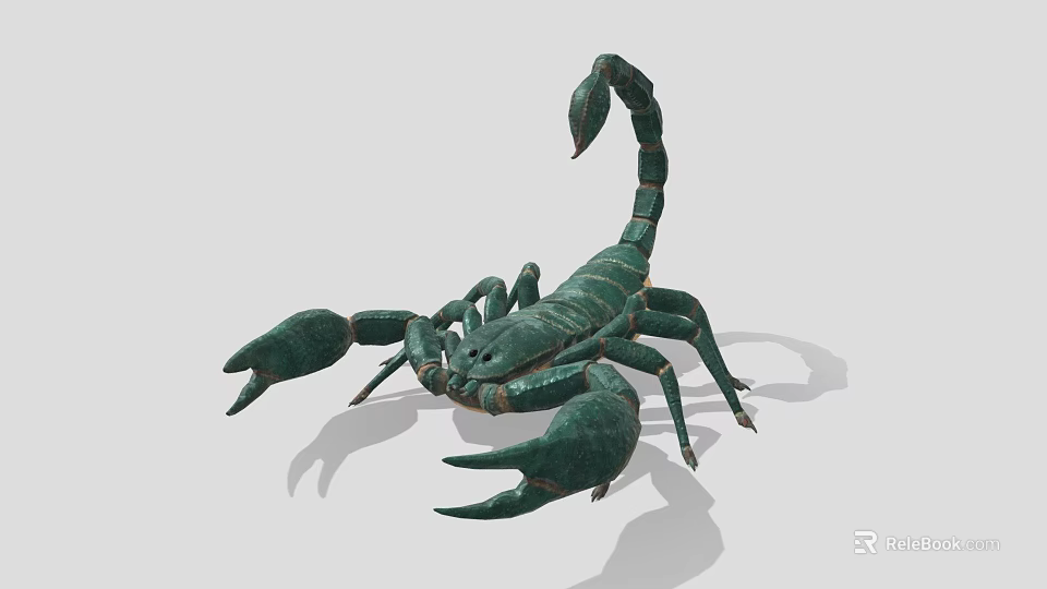 Realistic Green Scorpion 3D Model With Curved Tail And Sharp Claws 3d model 