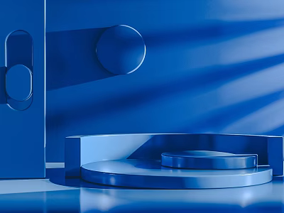 Modern background wall electricity supplier blue technology background 3d model