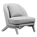 Modern Beige Accent Chair With HOME Lettering Cushion And Wooden Legs